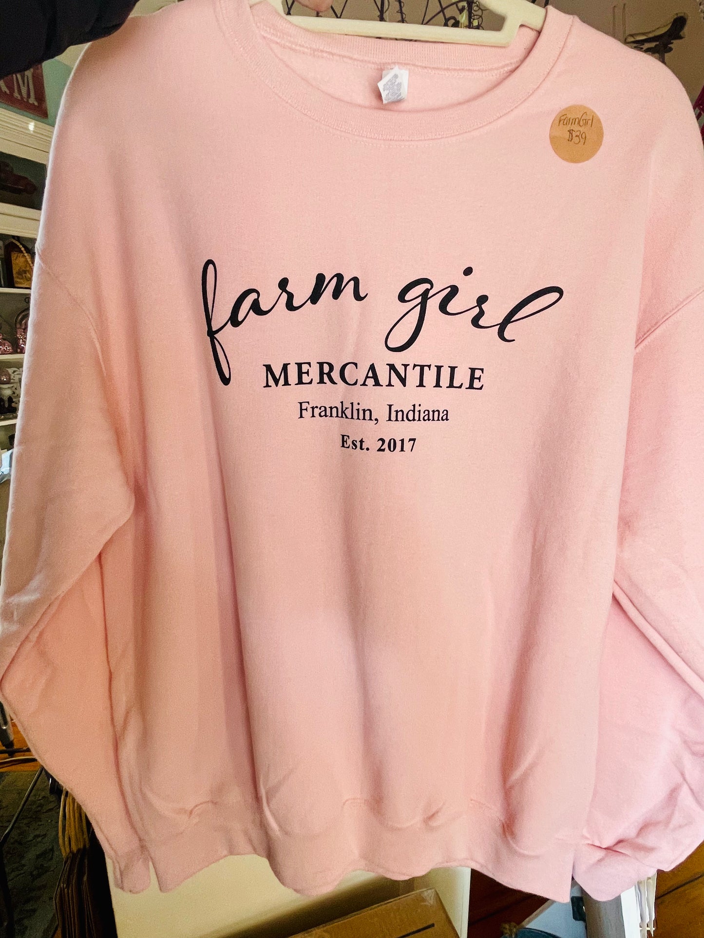 Farm Girl Mercantile Blush Pink Crewneck